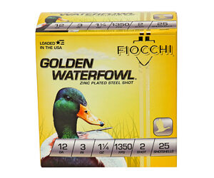 Fiocchi Golden Waterfowl 12GA 3″ #2 Steel 25rd Box