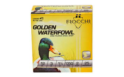 Fiocchi Golden Waterfowl 12GA 3″ #2 Steel 25rd Box