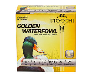 Fiocchi Golden Waterfowl 12 Gauge 3″ 1-1/4 oz #4 25rd