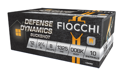 Fiocchi Defense Dynamics 12ga 2-3/4in 00 Buck 8 Pellet 10rd
