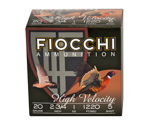 Fiocchi 20GA 2.75″ 1oz #5 HV Shotshells 25rd