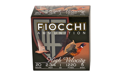 F20HV5_1 Fiocchi 20GA 2.75″ 1oz #5 HV Shotshells 25rd