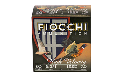 F20HV75_1 Fiocchi 20GA High Velocity 2.75in 1oz #7.5 25rd
