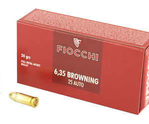 Fiocchi 25 ACP 50 gr FMJ – 50 rd Box