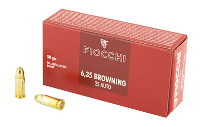 Fiocchi 25 ACP 50 gr FMJ – 50 rd Box