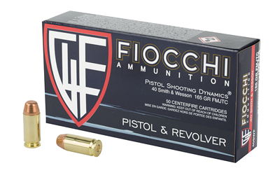 Fiocchi .40 S&W 165gr FMJ-TC, 50 Rounds
