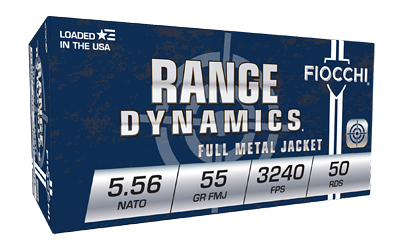 F556M193L_1 Fiocchi Range Dynamics 5.56 NATO 55gr FMJBT — 50rd Box