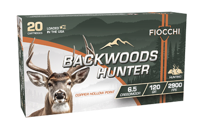 F65CMBHC_1 Fiocchi Backwoods Hunter 6.5 Creedmoor 120gr CHP 20/Box