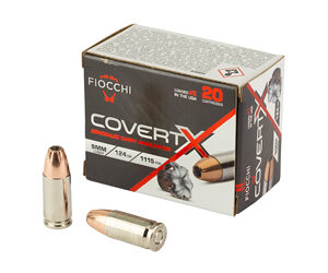 Fiocchi CovertX 9mm 124gr JHP — 20rd Box