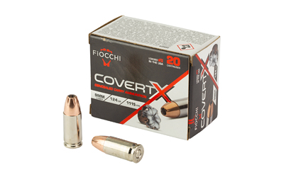 Fiocchi CovertX 9mm 124gr JHP — 20rd Box