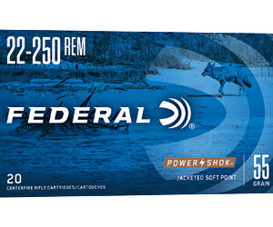Federal Power-Shok 22-250 Rem 55gr SP 20rd