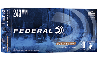 FE243AS_1 Federal Power-Shok .243 Win 80gr SP — 20rd Box