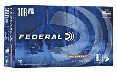 FE308B_1 Federal Power-Shok 308 Win 180gr SP — 20rd Box