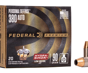 Federal Premium Hydra-Shok .380 ACP 90 gr JHP 20rd