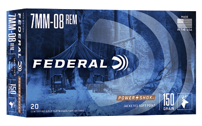 FE708CS_1 Federal Power-Shok 7mm-08 Rem 150 gr SP – 20 rd Box