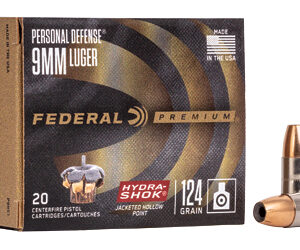 Federal Premium Hydra-Shok 9mm 124 gr JHP 20rd
