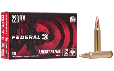 FEAE223N_1 Federal American Eagle .223 Rem 62 gr FMJBT 20rd