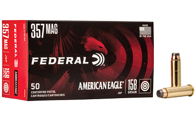 FEAE357BX_1 Federal American Eagle .357 Magnum 158gr JSP — 50rd Box