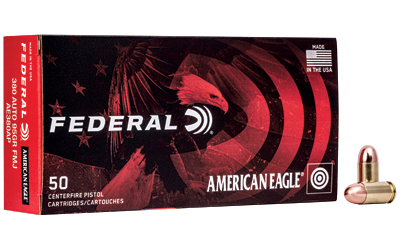 FEAE380APBX_1 Federal American Eagle .380 ACP 95gr FMJ – 50 rd Box