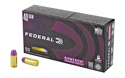 FEAE40SJ2_1 Federal Syntech 40 S&W 180gr TSJ Flat Nose 50rd