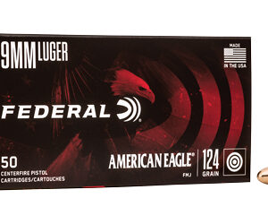 Federal American Eagle 9mm Luger 124 gr FMJ – 50 rd