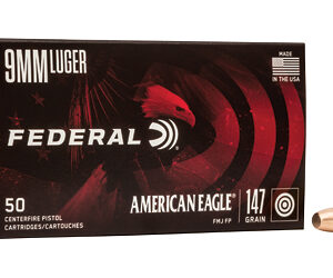 Federal American Eagle 9mm Luger 147gr FMJ FP – 50 rd