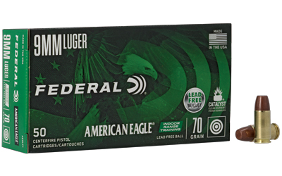 FEAE9LF1_1 Federal American Eagle IRT 9mm 70gr Lead-Free 50rd Box