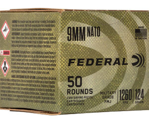 Federal Military Grade 9mm 124gr FMJ — 50rd Box