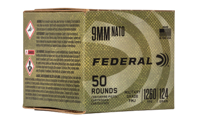 FEC9N882_1 Federal Military Grade 9mm 124gr FMJ — 50rd Box