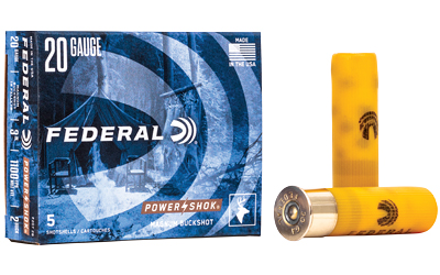 FEF2072B_1 Federal Power-Shok 20 Gauge 3″ #2 Buck 18 Pellet 5rd Box
