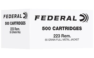 FEFC223F500_1 Federal American Eagle .223 Rem 55gr FMJ – 500rds