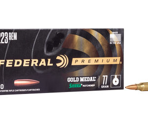 Federal Gold Medal 223 Rem 77gr Sierra MatchKing BTHP – 20rd