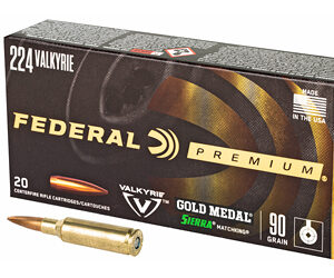 Federal Gold Medal 224 Valkyrie 90gr MatchKing BTHP 20rd