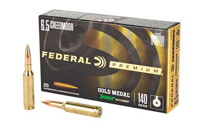 FEGM65CRD1_1 Federal Gold Medal 6.5 Creedmoor 140gr Sierra MatchKing 20rd