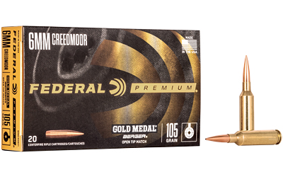 FEGM6CRDBH1_1 Federal Gold Medal 6mm Creedmoor 105gr Berger Hybrid, 20rd