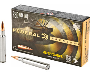 Federal Premium .280 Ackley Improved 168 gr Berger Hybrid – 20rd