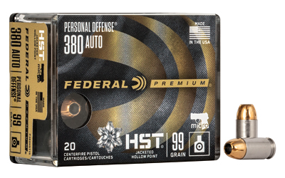 Federal Premium .380 ACP 99gr HST JHP 20rd