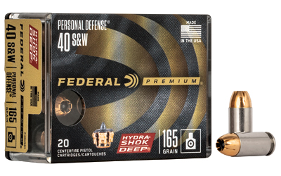 Federal Premium Hydra-Shok Deep .40 S&W 165gr JHP 20rd