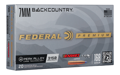FEP7BCLRX1_1 Federal Premium 7mm Backcountry 168gr Barnes LRX, 20rd