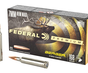 Federal Premium 7mm Rem Mag 168 gr Berger Hybrid Hunter – 20 Rounds