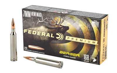 FEP7RBCH1_1 Federal Premium 7mm Rem Mag 168 gr Berger Hybrid Hunter – 20 Rounds