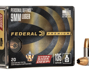 Federal Hydra-Shok Deep 9mm 135 gr JHP – 20 Rounds