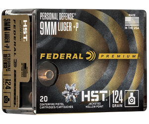 Federal HST 9mm Luger +P 124 gr JHP 20rd