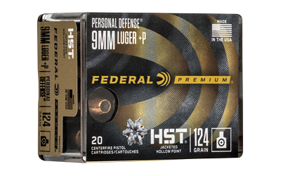 FEP9HST3S_1 Federal HST 9mm Luger +P 124 gr JHP 20rd