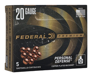 Federal Premium Personal Defense 20ga 2.75in 2 Buck, 5rd Box