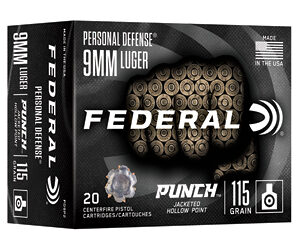 Federal Punch 9mm Luger 115gr JHP 20/Box