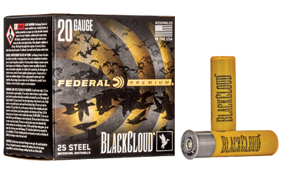 FEPWBX2094_1 Federal Black Cloud FS 20ga 3″ 1 oz #4 25rd Box