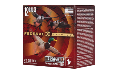 Federal Premium Ultra Steel 12ga 3in 1-1/4oz BB & #2, 25/Box