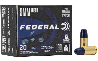 FES9SJT1_1 Federal Syntech Defense 9mm Luger 138 gr SJHP 20rd