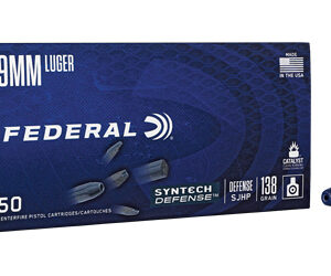 Federal Syntech Defense 9mm 138gr SJHP, 50rd Box